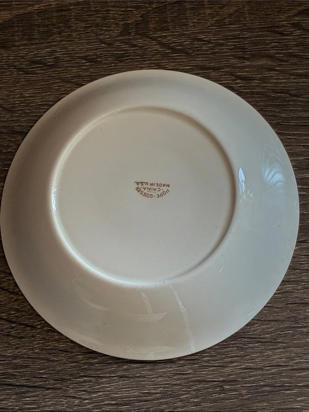 4 Vintage Pope Gosser Floral Fruit Basket Accent Side Plate WhiteGold Trim